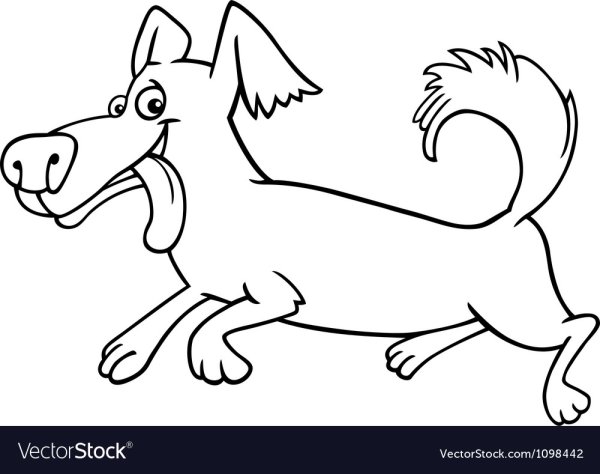 Раскраски собаки с хвостиками