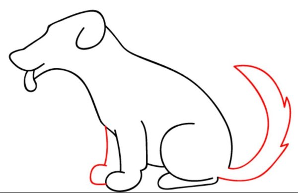 Собака рисунок в паинте