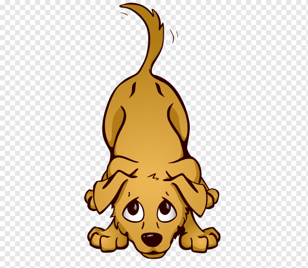 Щенок виляет хвостом