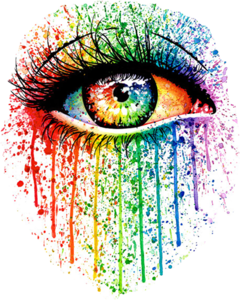 Нарисованный разноцветный глаз