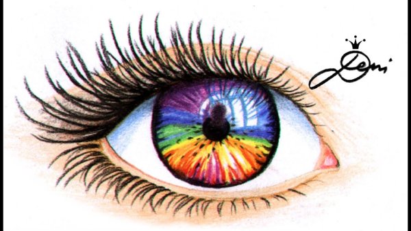 Радужный глаз нарисовать
