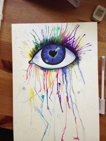 Реалистичное изображение глаза маркером