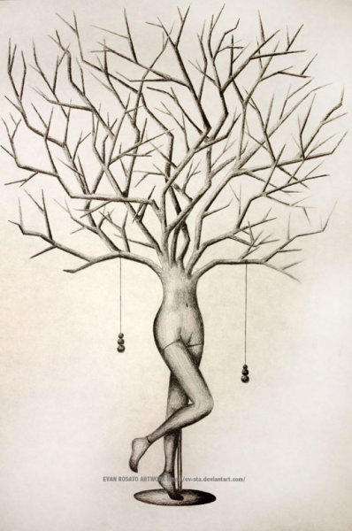 Женское тело в дереве