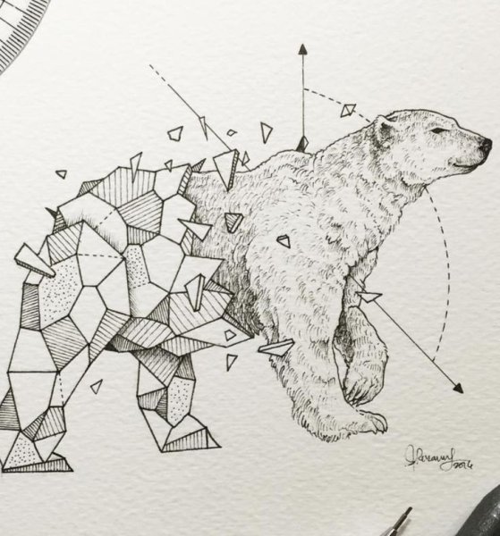 Медведь геометрический рисунок