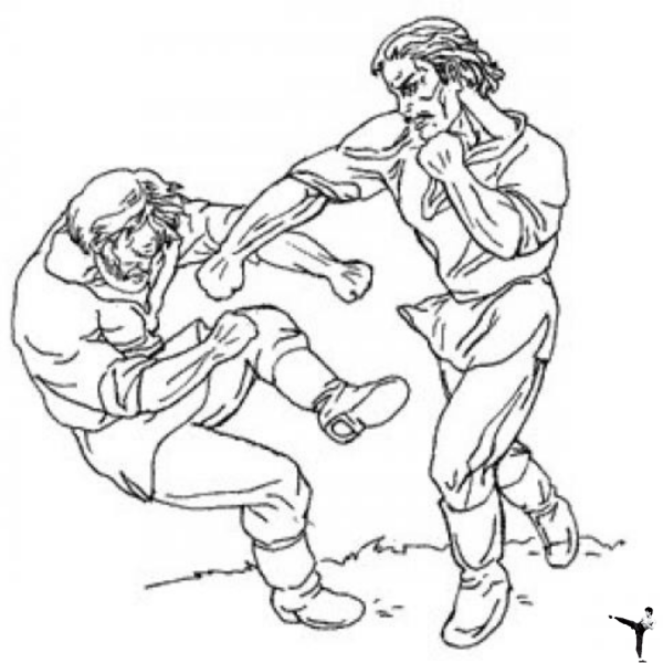 Рукопашный бой черно белая