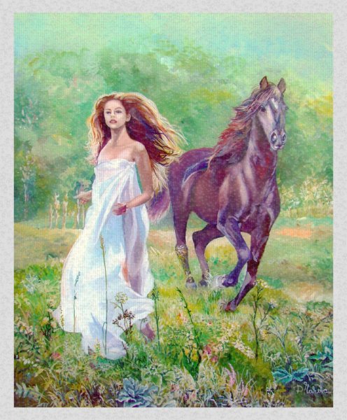 Картины девушек и природы