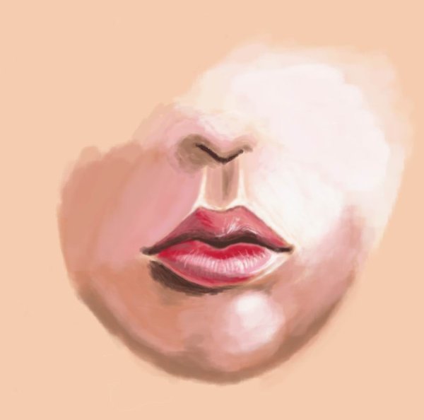 Нарисовать пухлые губы