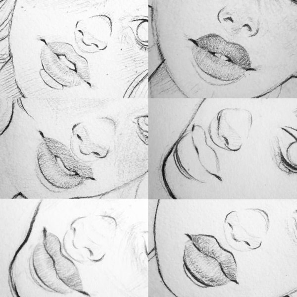 Нарисовать пухлые губы