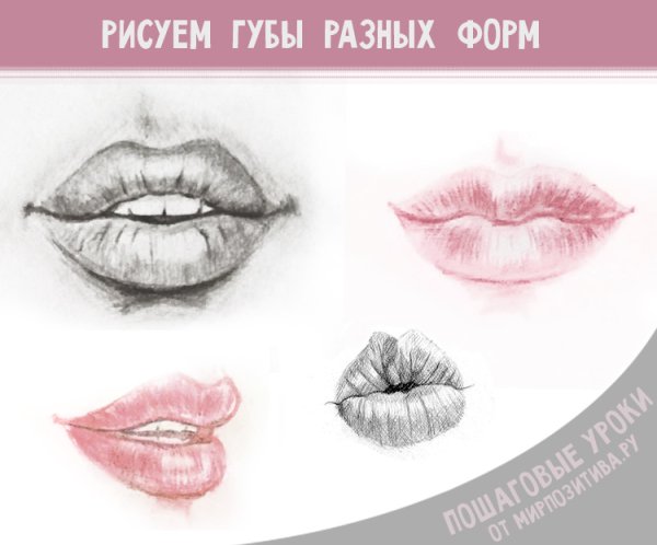 Губы карандашом для начинающих