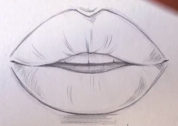 Рисунки карандашом для срисовки губы