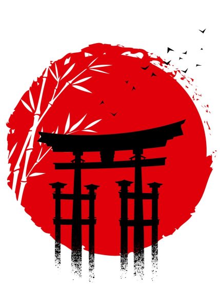 Солнце в японском стиле