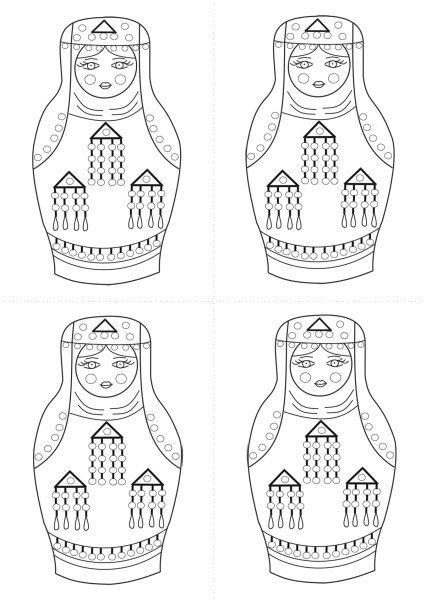 Трафарет Матрёшки для росписи
