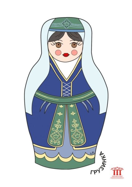 Матрешки в национальных костюмах народов России татарка