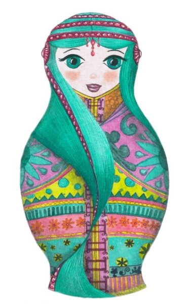 Башкирская Матрешка рисование
