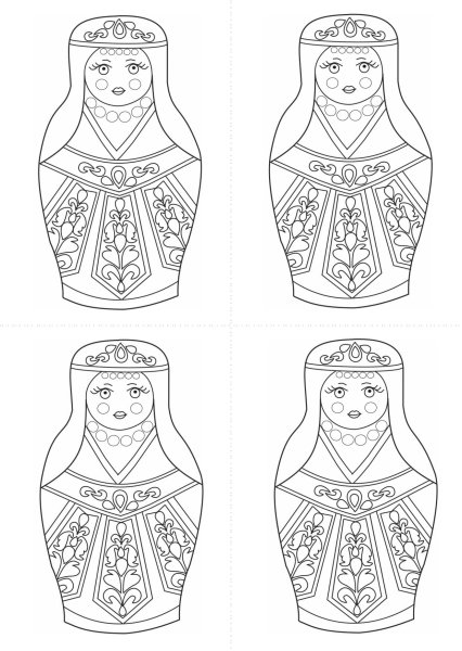 Башкирская Матрешка раскраска для детей