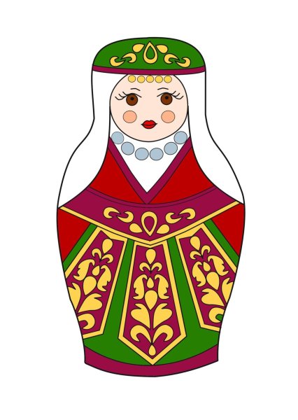 Матрешки в национальных костюмах народов России татарка