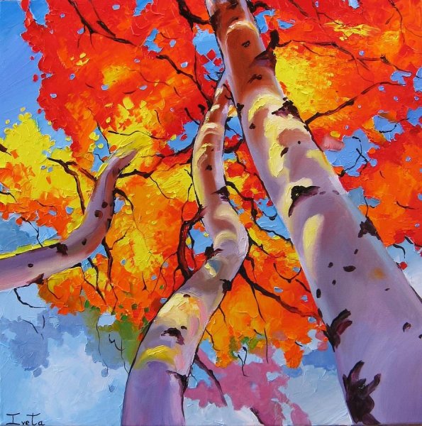 Осенний пейзаж акварелью Татьяна Берг