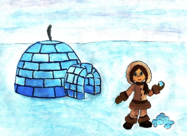 Иглу раскраска