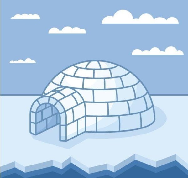 Иглу жилище эскимосов рисунок