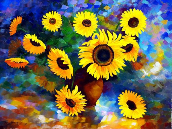 Подсолнух рисунок красками