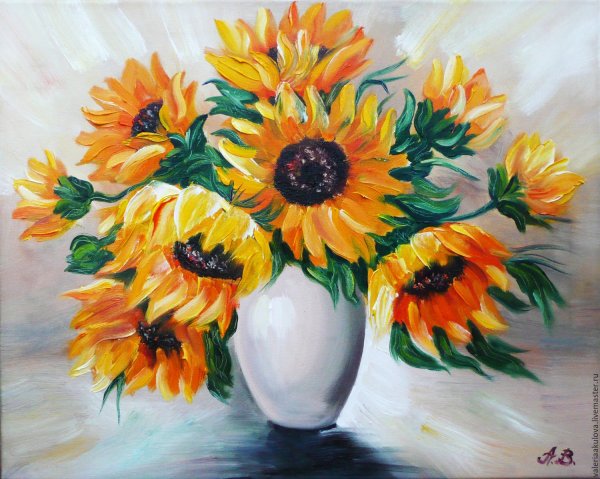 Подсолнухи в вазе