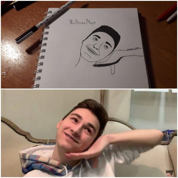 Брайан Мапс карандашом