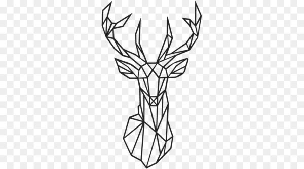 Олень линиями