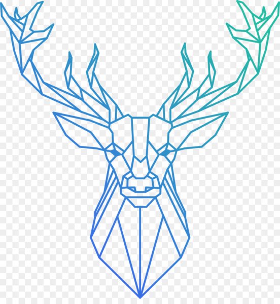 Олень геометрический рисунок
