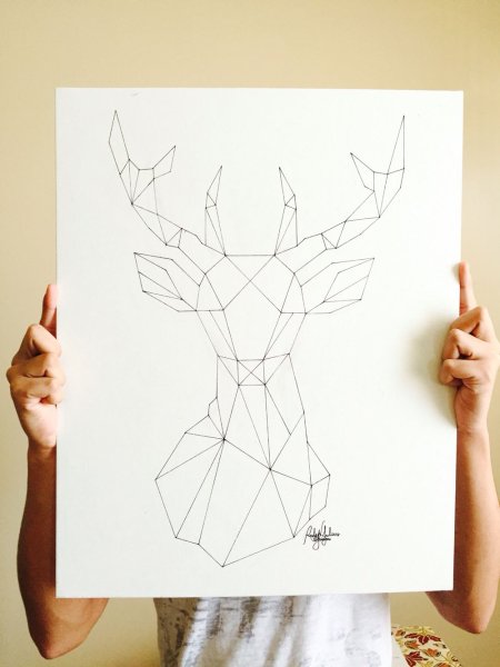 Олень из геометрических фигур