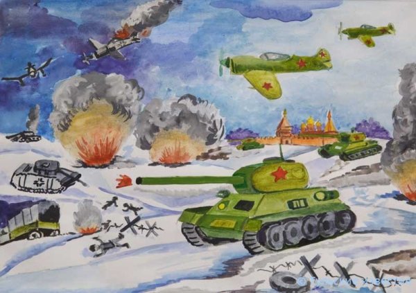 Победители конкурса рисунков на военную тему