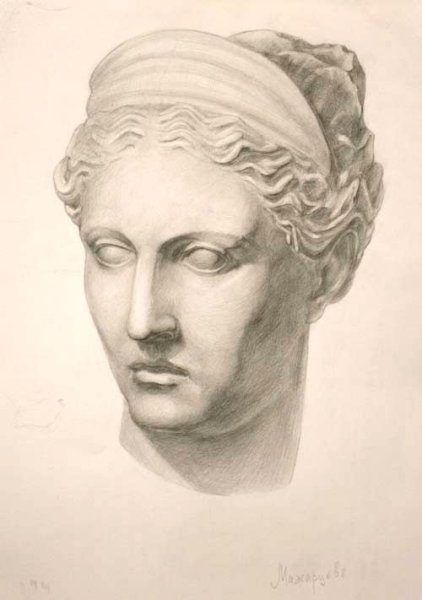 Гипсовая голова Венера Милосская Академический рисунок