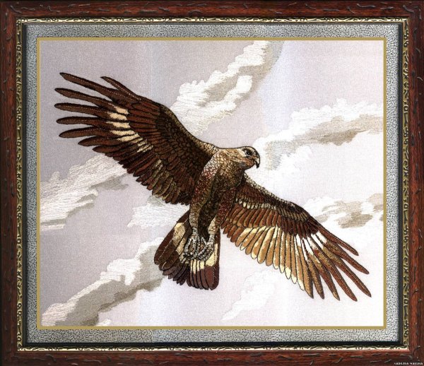 Орел вышитый гладью