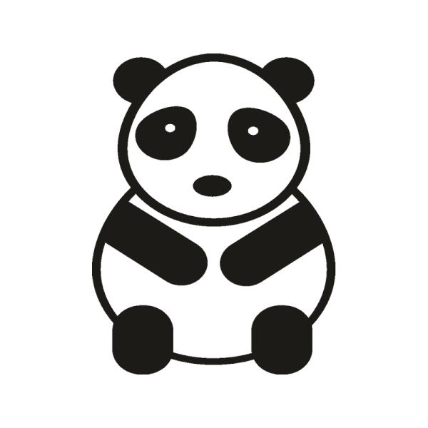 Панда сидит