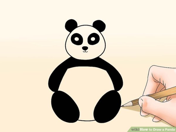 Нарисовать панду которая сидит