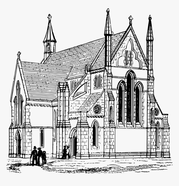 Католический храм раскраска