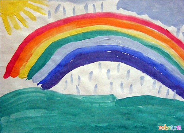 Поэтапное рисование радуги