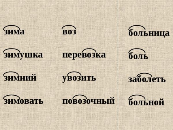 Однокоренные слова с корнем воз