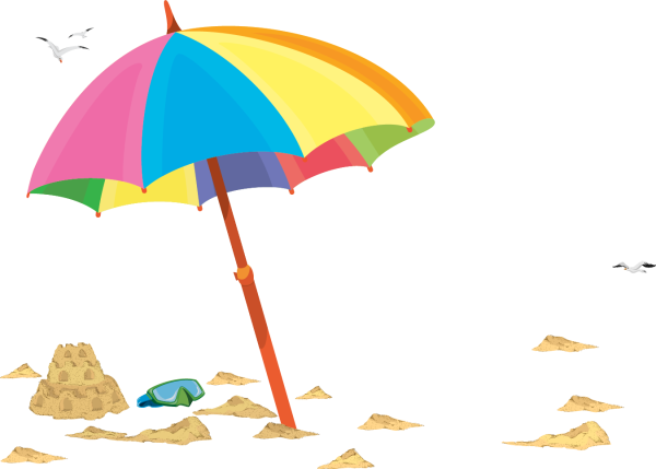 Нарисовать пляжный зонтик