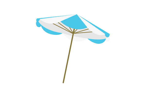 Пляжный зонт на прозрачном фоне