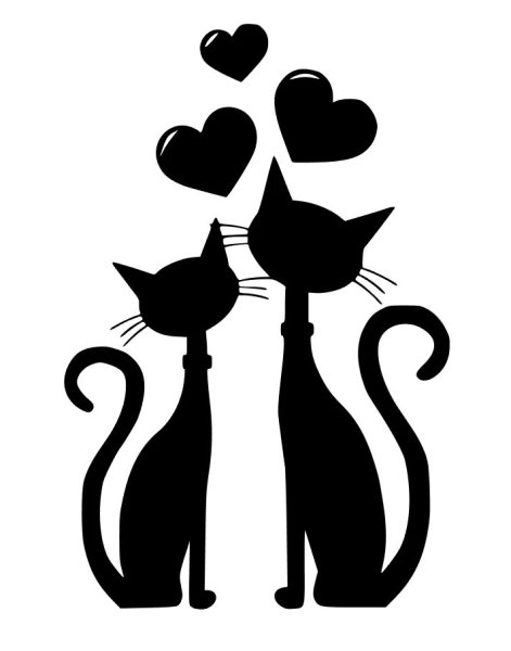 Силуэты котов и кошек