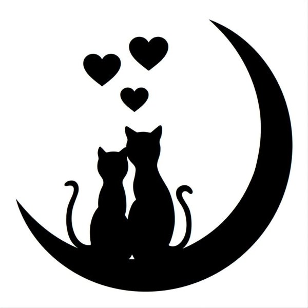 Трафареты влюбленных кошек