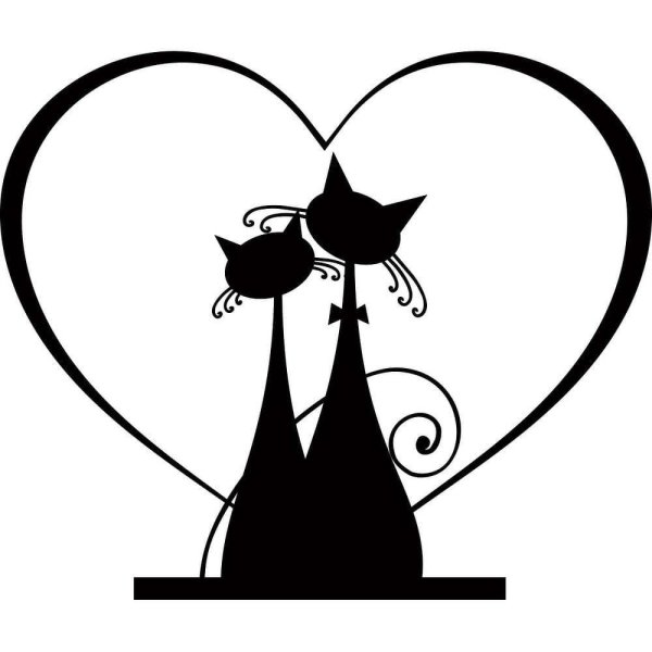 Трафареты влюбленных кошек