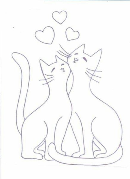 Трафарет кошки для аппликации из ткани