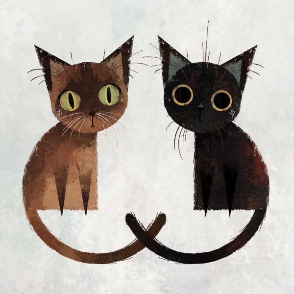 Примитивные рисунки котиков