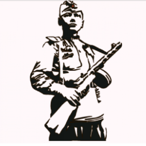 Силуэт солдата Великой Отечественной войны