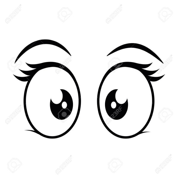 Глаза мультяшные с ресничками