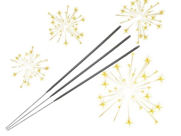 Бенгальские огни на белом фоне