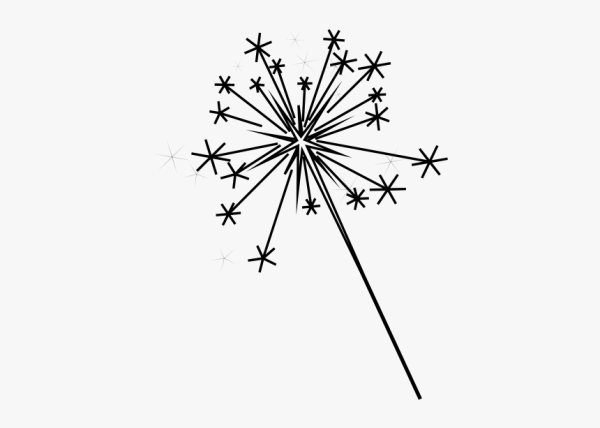 Бенгальские огни на белом фоне