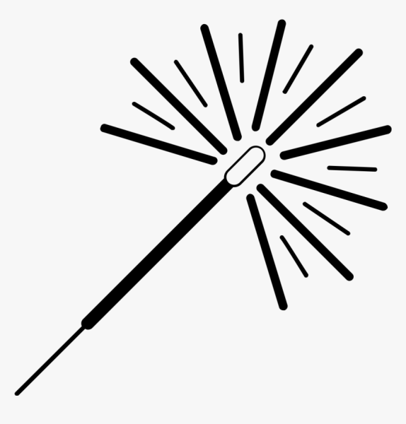 Бенгальские огни на белом фоне