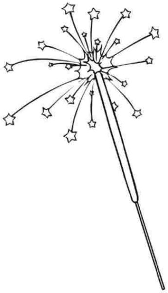 Бенгальские огни на белом фоне